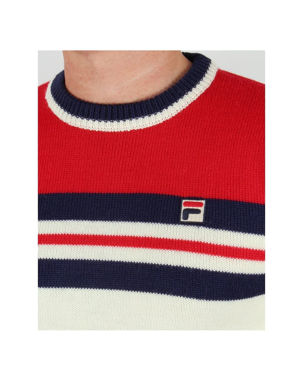 Fila Vintage Martelli Jumper Gardenia/Red/Navy - Image 2