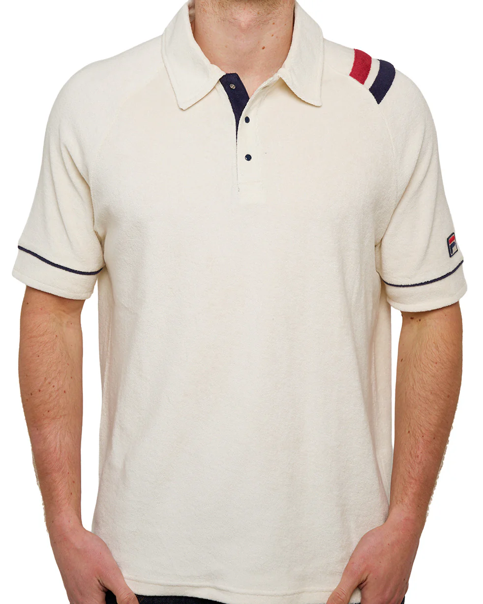 Fila Vintage Settanta Mk2 Towelling Polo Gardenia - Image 3