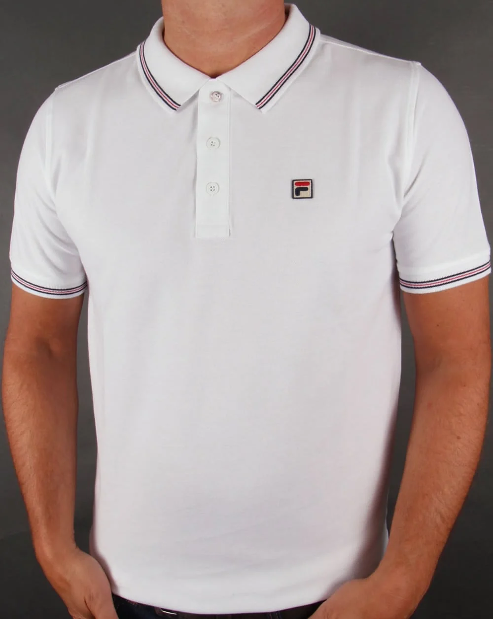 Fila Vintage Matcho 3 Polo Shirt White - Image 2