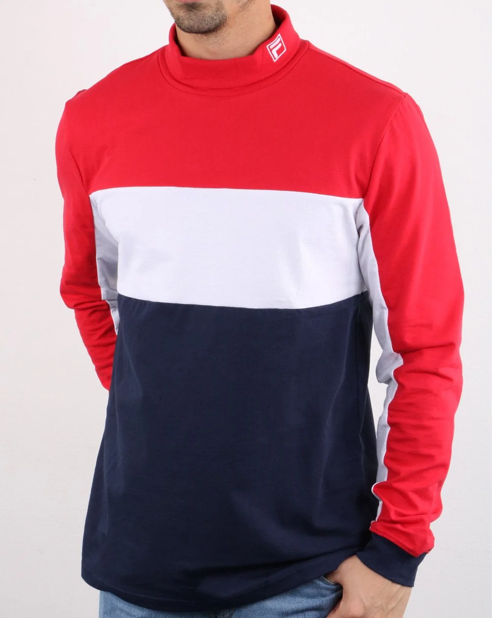 Fila Vintage Matteo High Neck T Shirt Red - Image 2