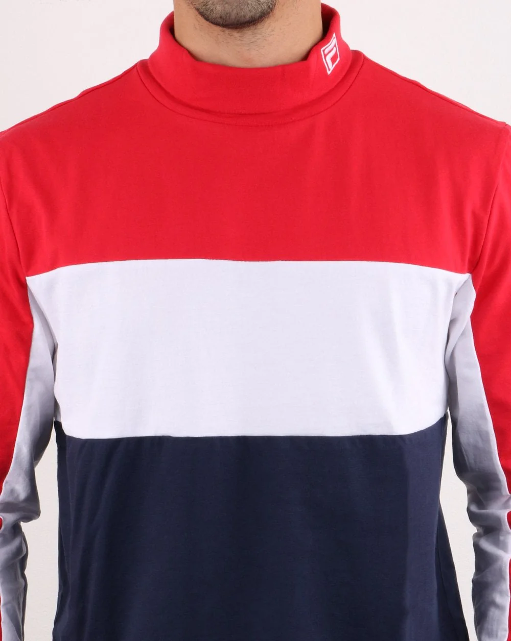Fila Vintage Matteo High Neck T Shirt Red - Image 4