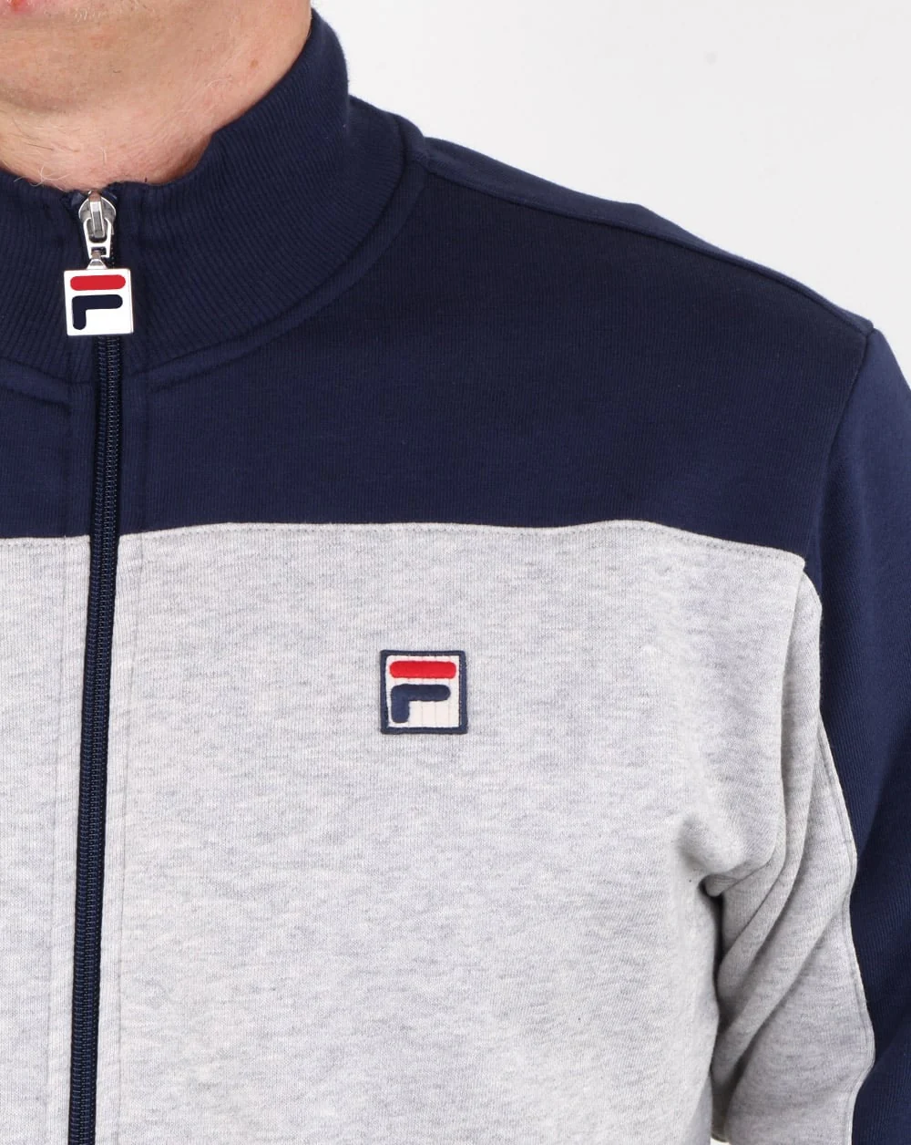 Fila Vintage Mivvi Track Top Light Grey Marl - Image 2
