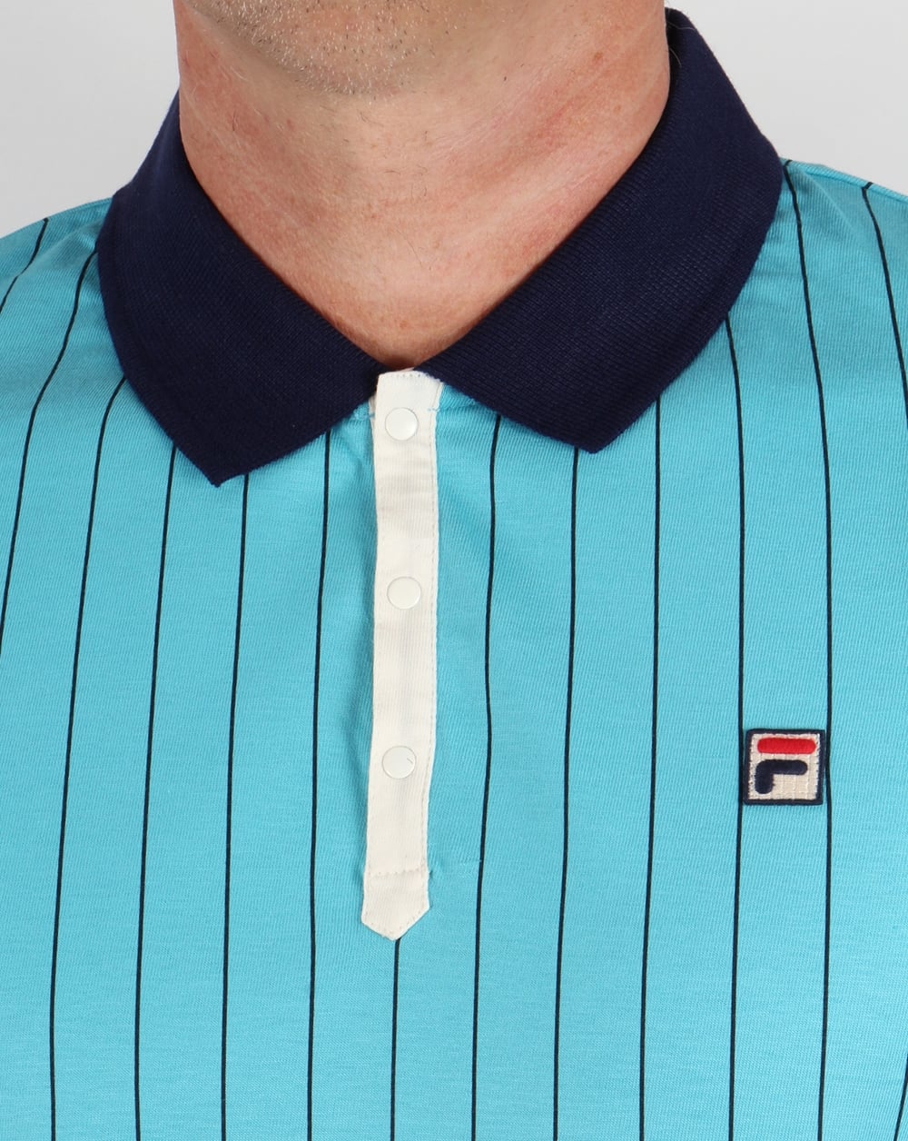 Fila Vintage Mk1 Settanta Polo Shirt Blue Azure - Image 2