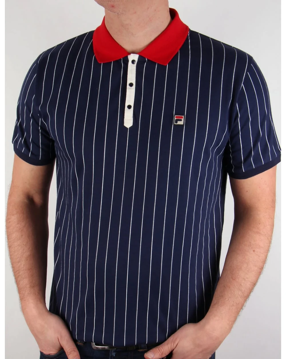 Fila Vintage Mk1 Settanta Polo Shirt Navy/Gardenia/Red