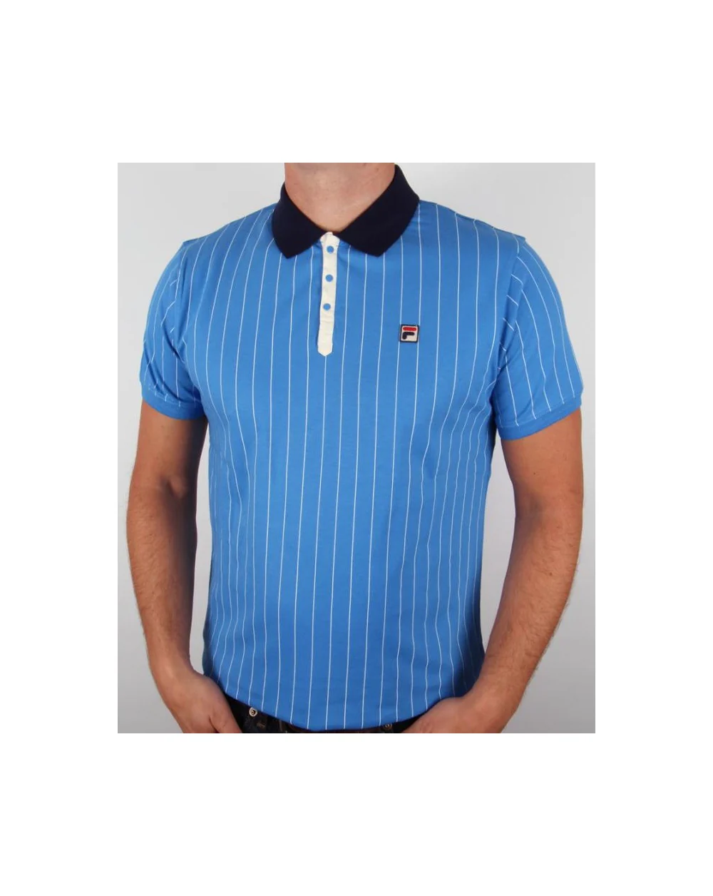 Fila Vintage Mk1 Settanta Polo Shirt Ocean Blue - Image 2