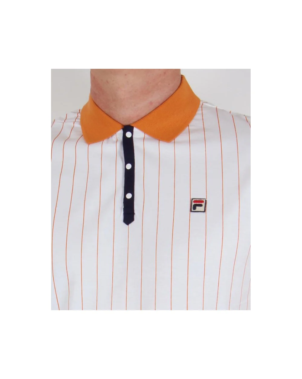 Fila Vintage Mk1 Settanta Polo Shirt White/Copper - Image 2