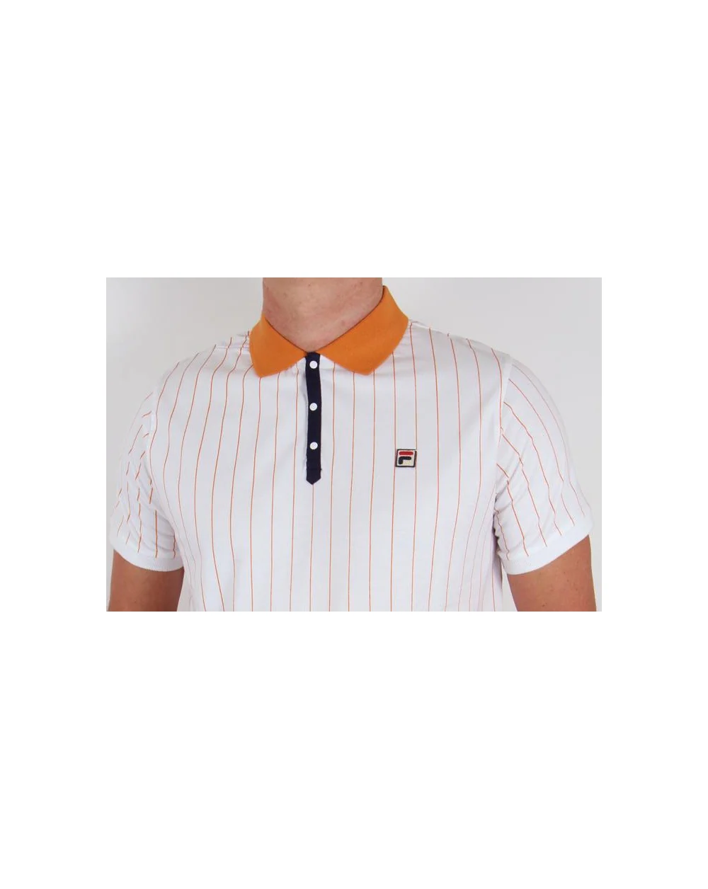 Fila Vintage Mk1 Settanta Polo Shirt White/Copper - Image 3