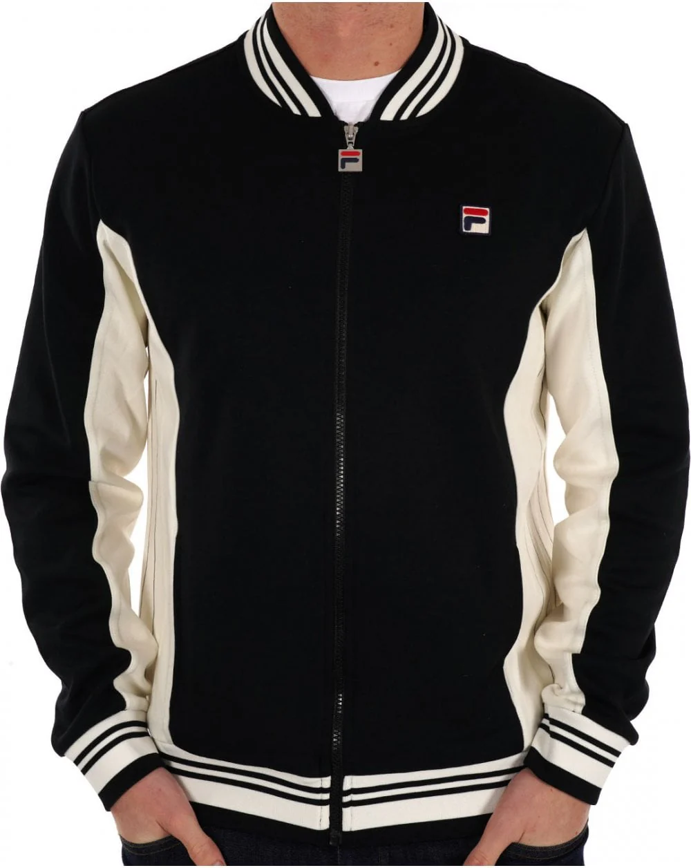 Fila Vintage Mk1 Settanta Track Top Black / Gardenia