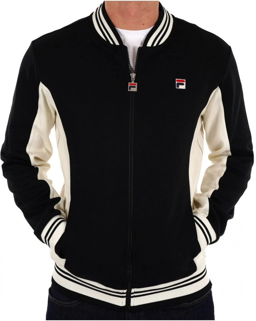 Fila Vintage Mk1 Settanta Track Top Black / Gardenia - Image 3