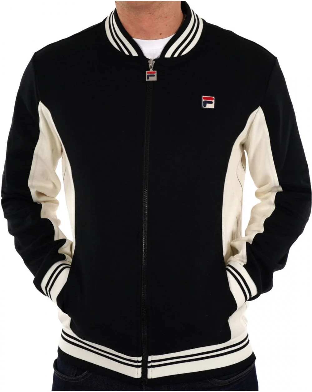 Fila Vintage Mk1 Settanta Track Top Black / Gardenia - Image 4