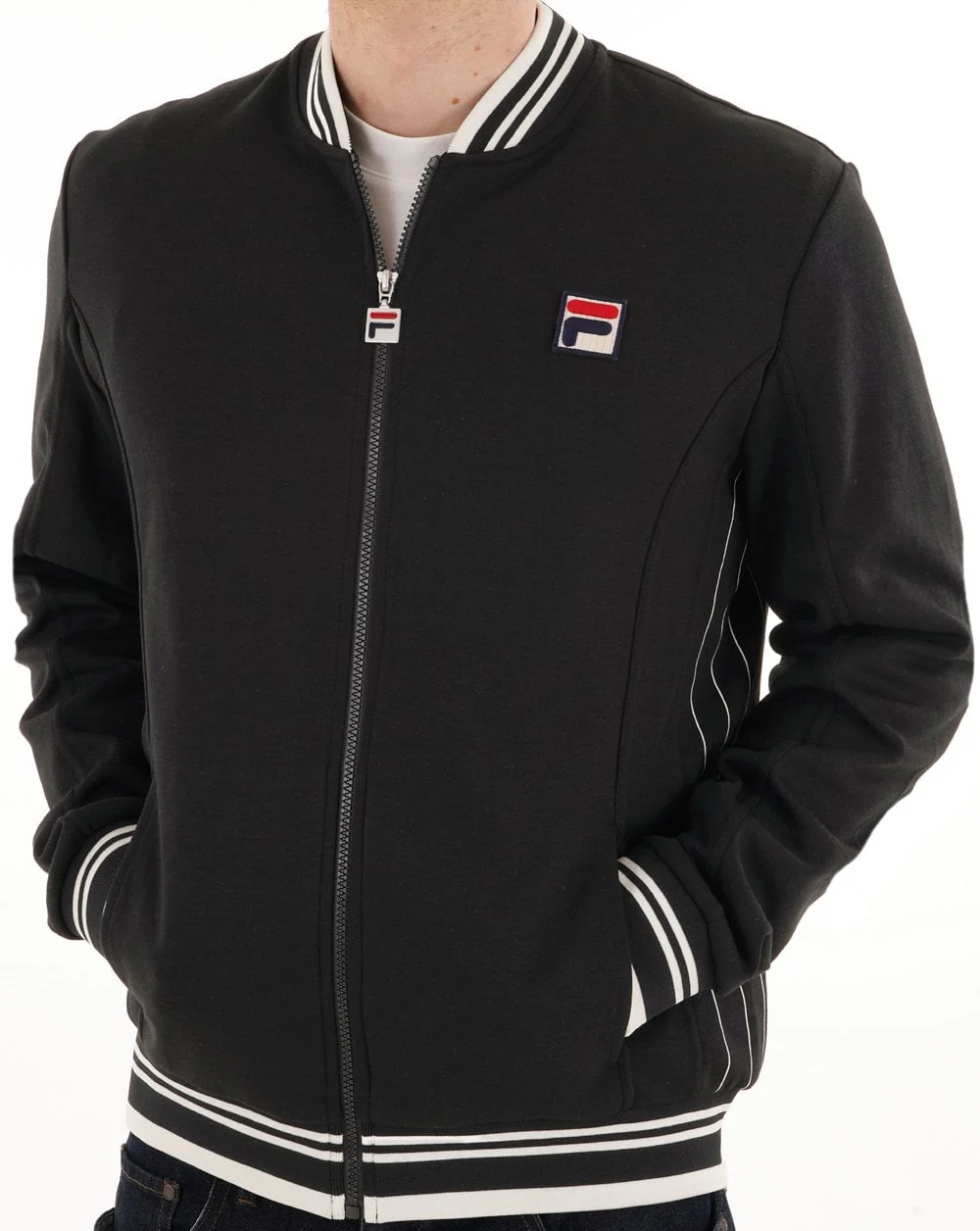 Fila Vintage MK1 Settanta Track Top Black White - Image 3