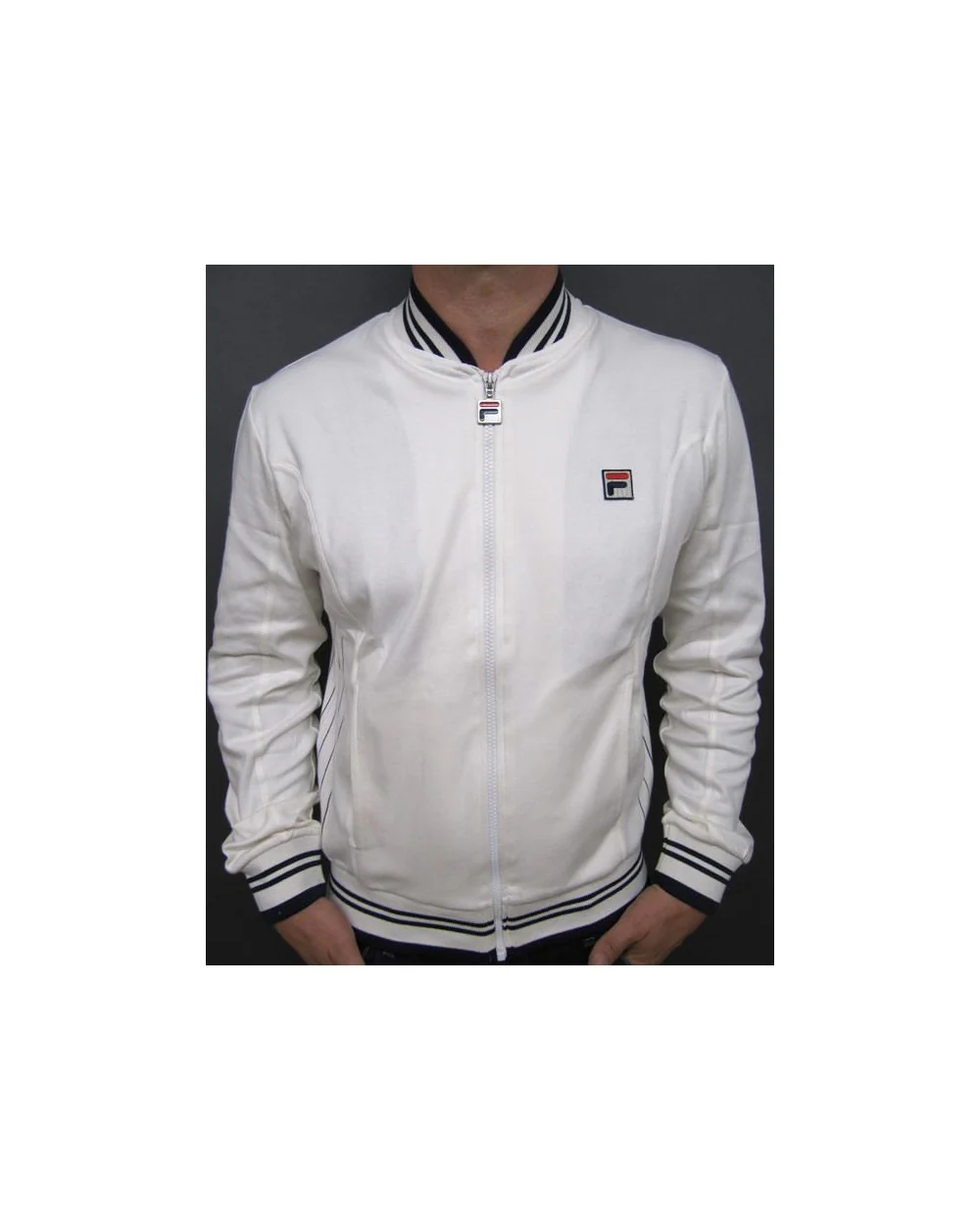 Fila Vintage Mk1 Settanta Track Top Gardenia/Navy - Image 2