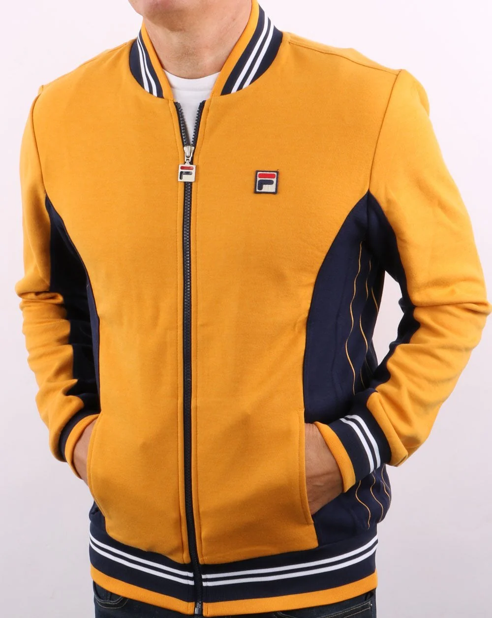 Fila Vintage Mk1 Settanta Track Top Gold/Navy - Image 2