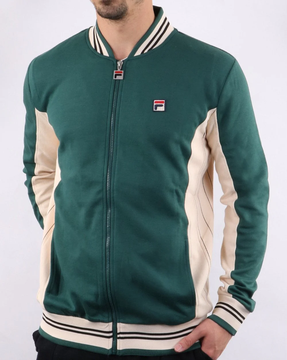 Fila Vintage Mk1 Settanta Track Top Green/Gardenia/Black - Image 2
