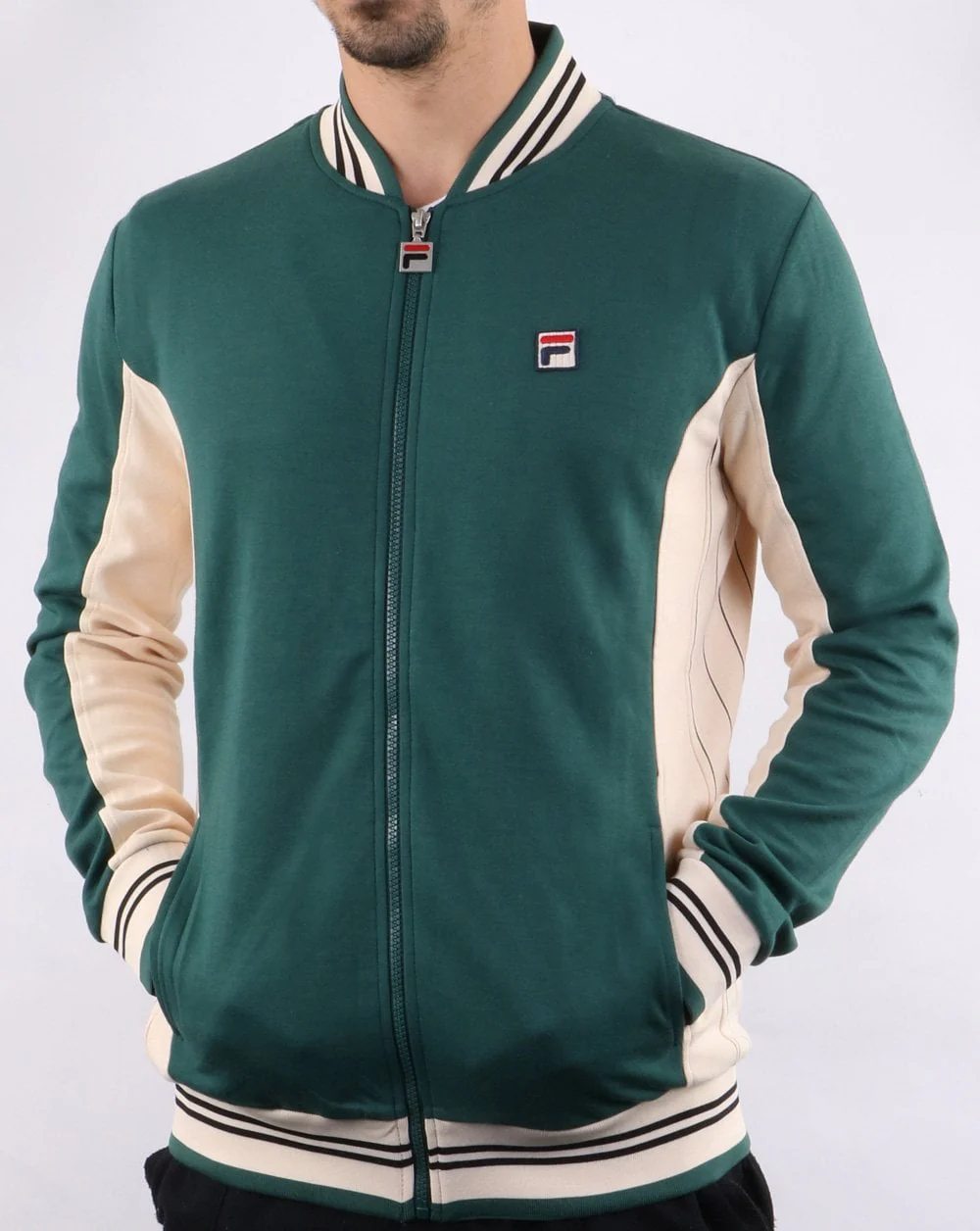Fila Vintage Mk1 Settanta Track Top Green/Gardenia/Black - Image 3