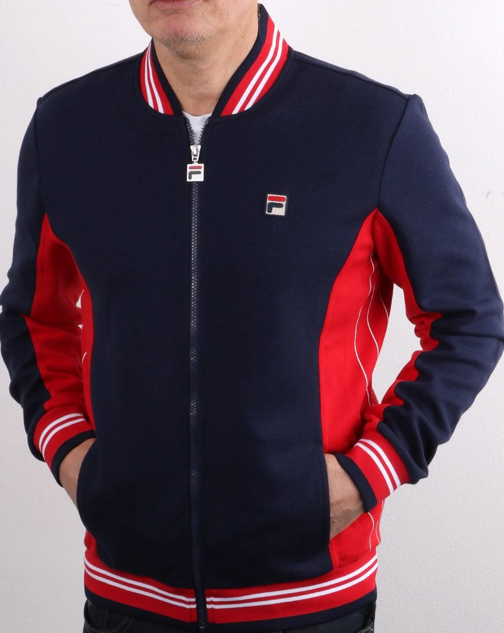 Fila Vintage Mk1 Settanta Track Top Navy/Red - Image 2