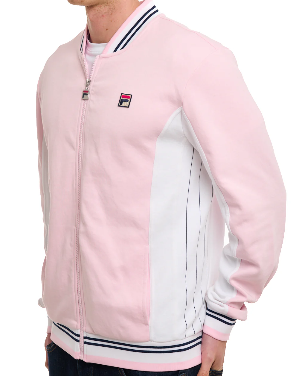 Fila Vintage MK1 Settanta Track Top Pale Pink/White - Image 4