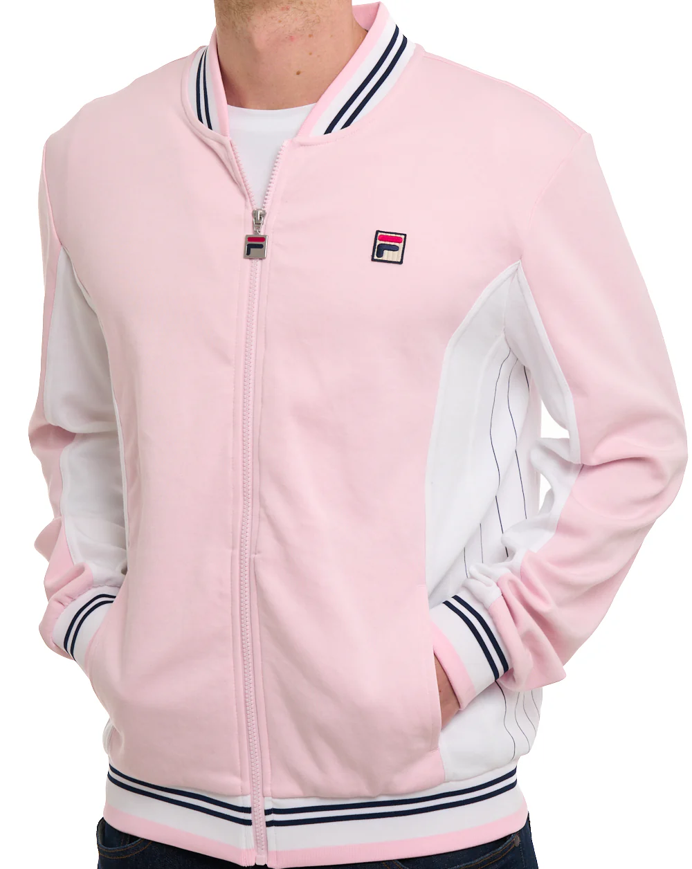 Fila Vintage MK1 Settanta Track Top Pale Pink/White - Image 5