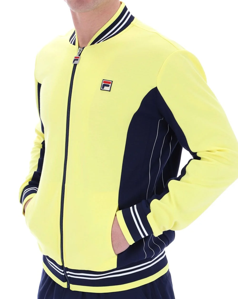 Fila Vintage Mk1 Settanta Track Top Yellow/Navy - Image 3
