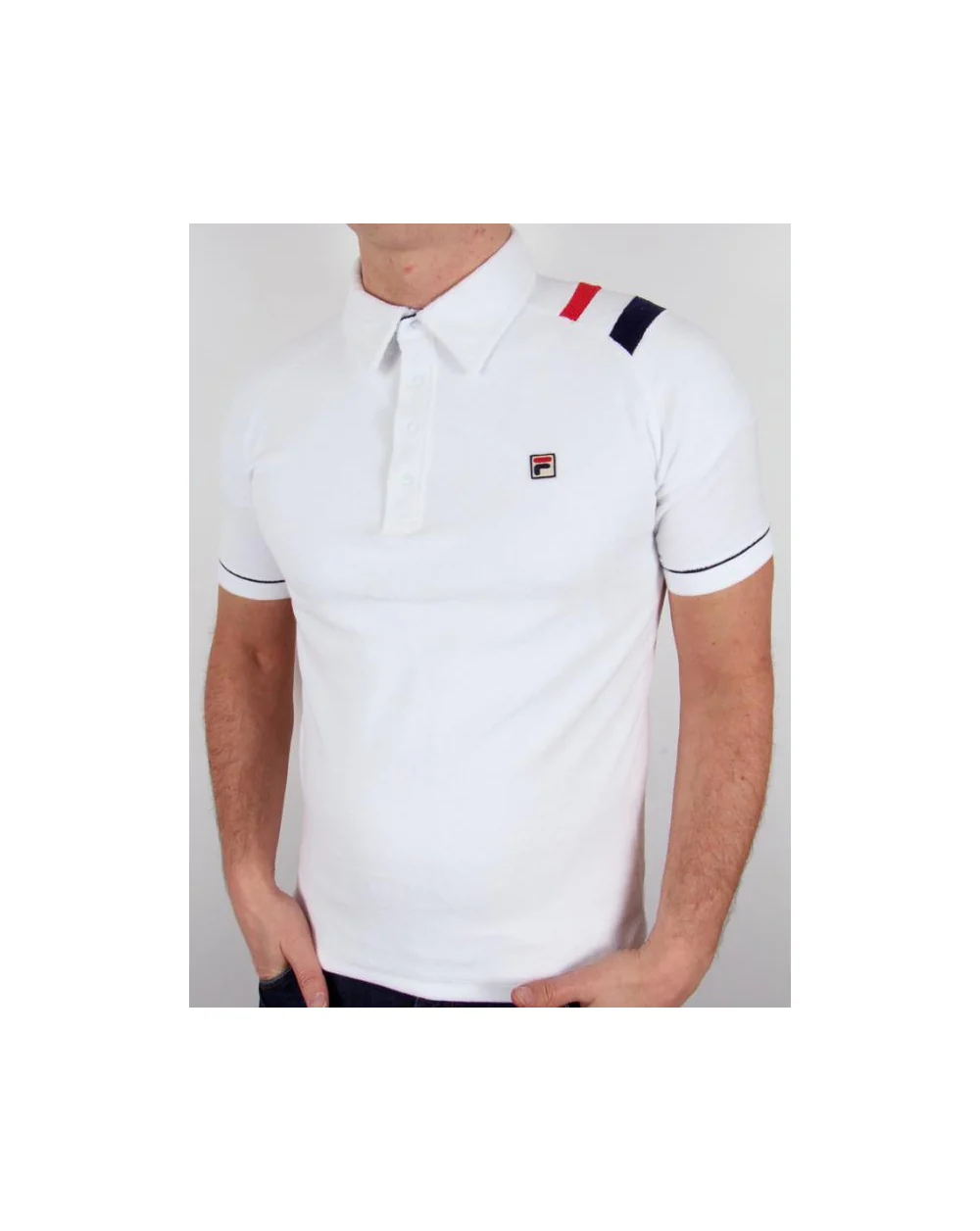 Fila Vintage Mk2 Salice Polo Shirt White/navy/red