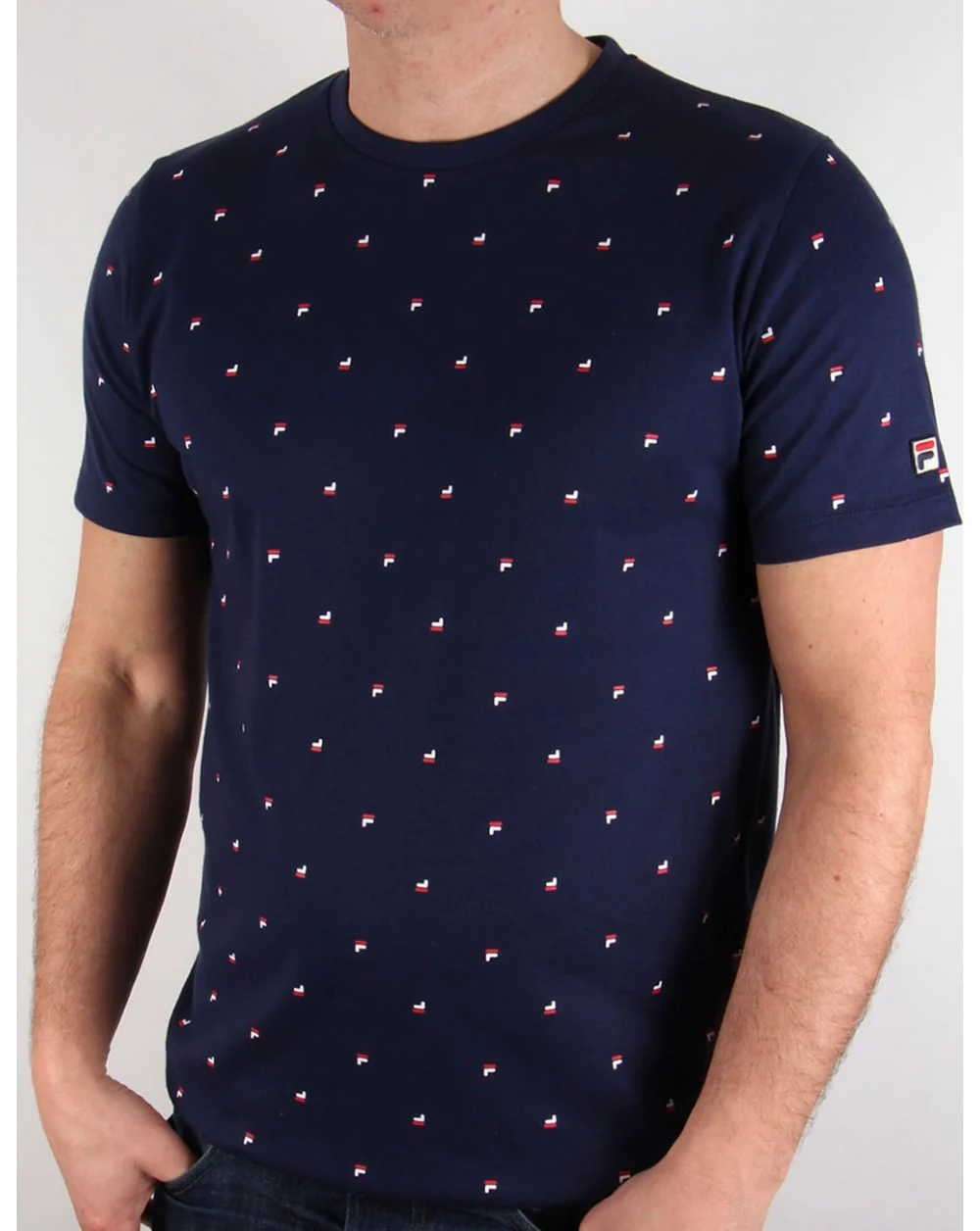 Fila Vintage Multi logo T-shirt Navy