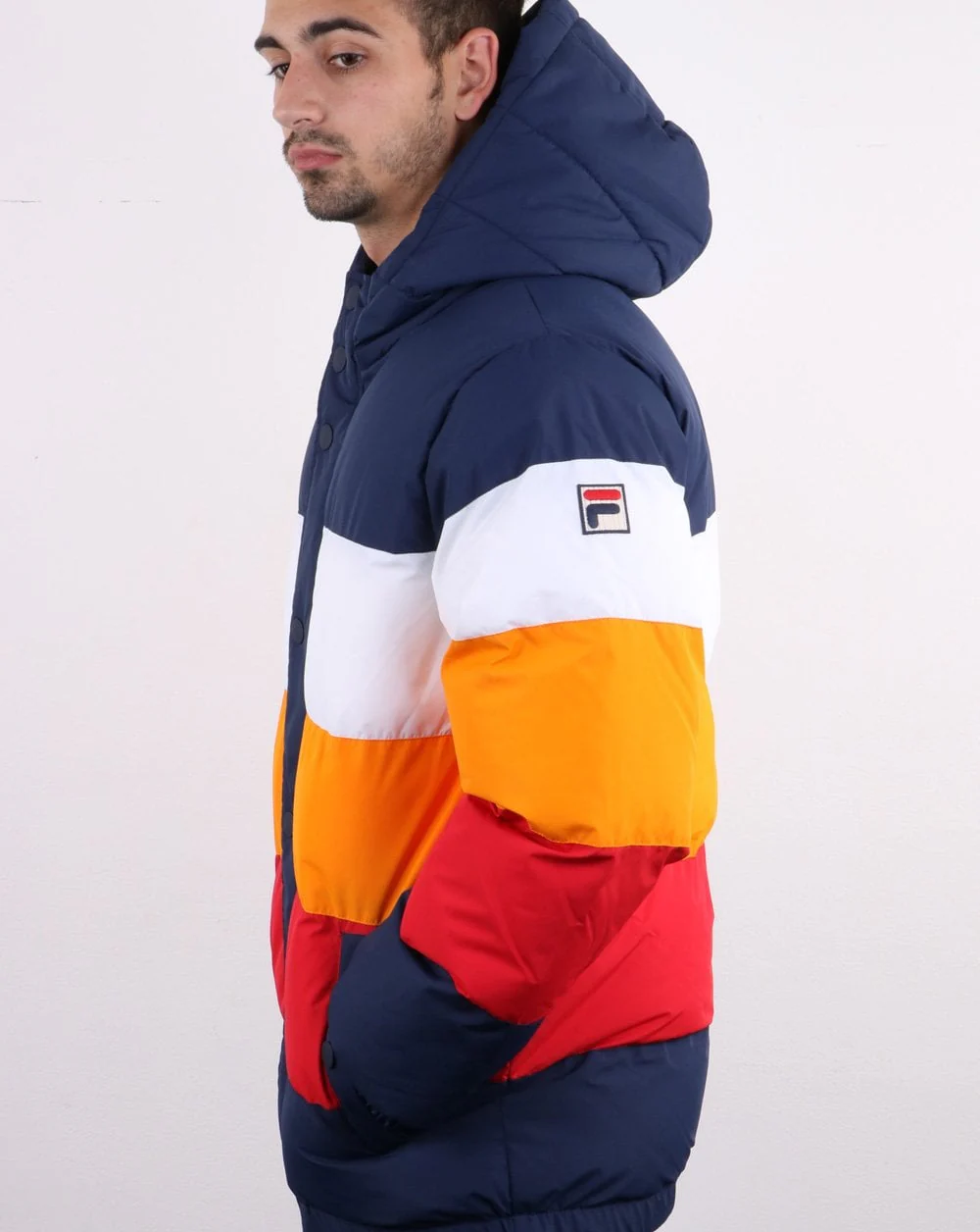 Fila Vintage Multi Puffer Jacket Navy/white/orange - Image 3