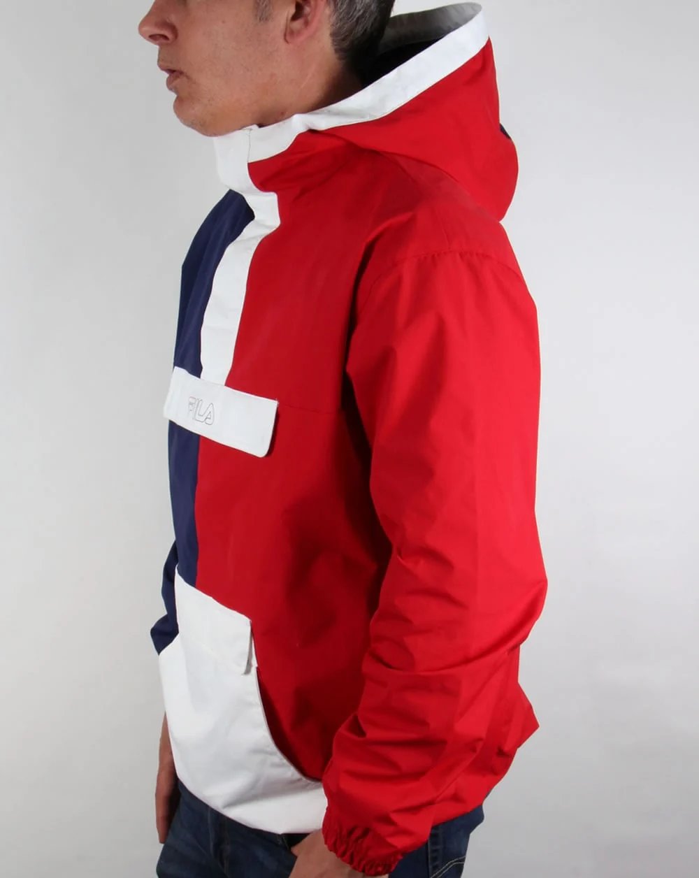 Fila Vintage Napoli Overhead Jacket Navy/Red/White - Image 4