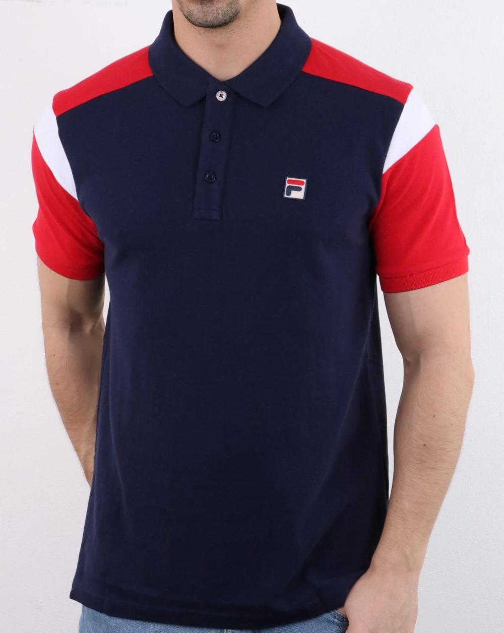 Fila Vintage Narco Polo Shirt Navy/Red/White - Image 2