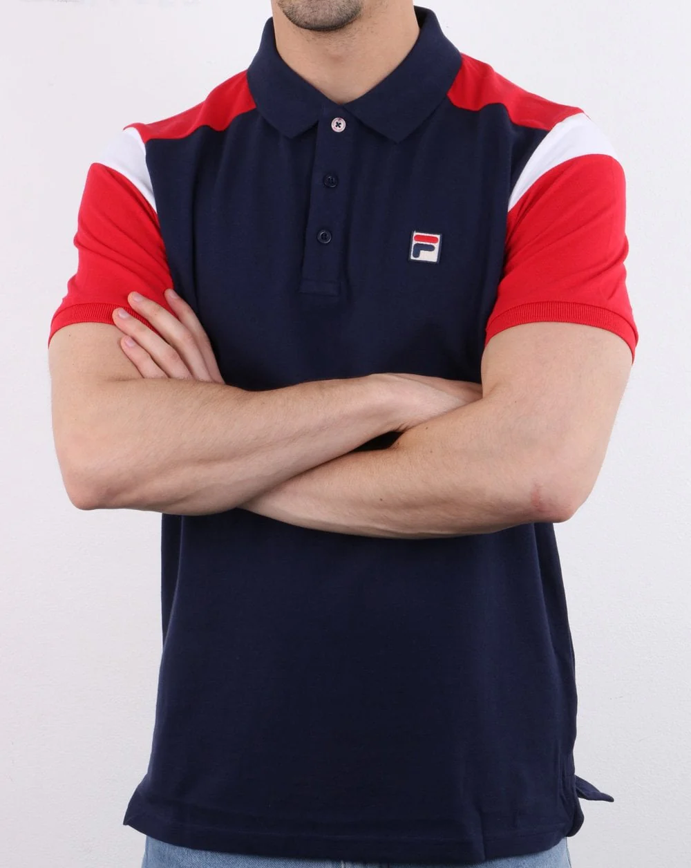 Fila Vintage Narco Polo Shirt Navy/Red/White - Image 3
