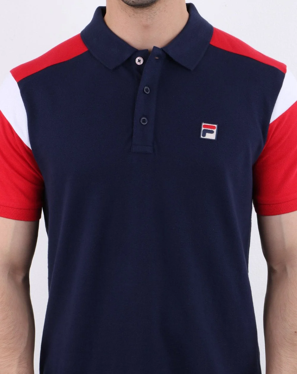 Fila Vintage Narco Polo Shirt Navy/Red/White - Image 4