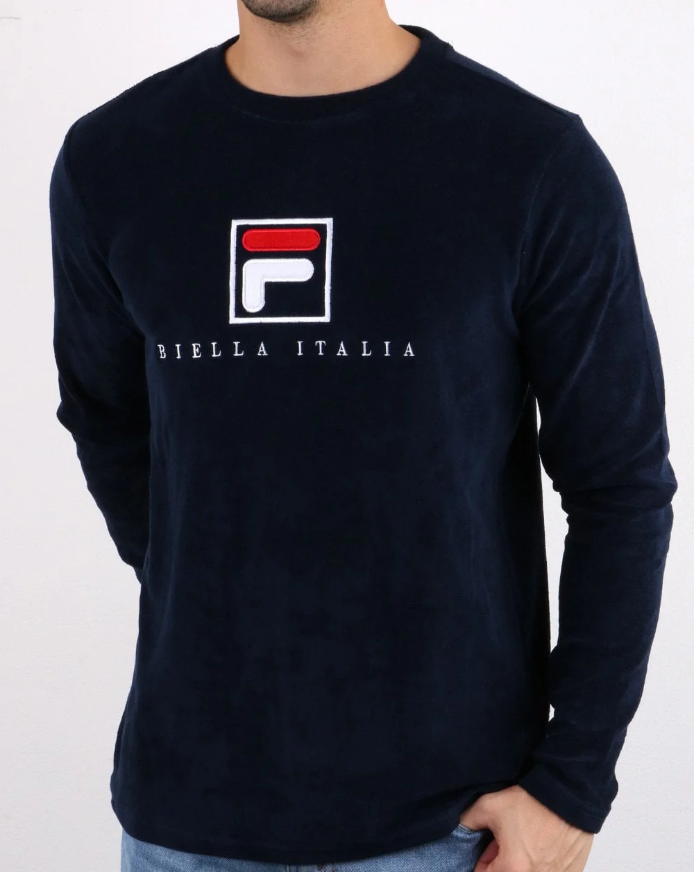 Fila Vintage Nicolo Towelling Sweatshirt Navy/white/red - Image 2