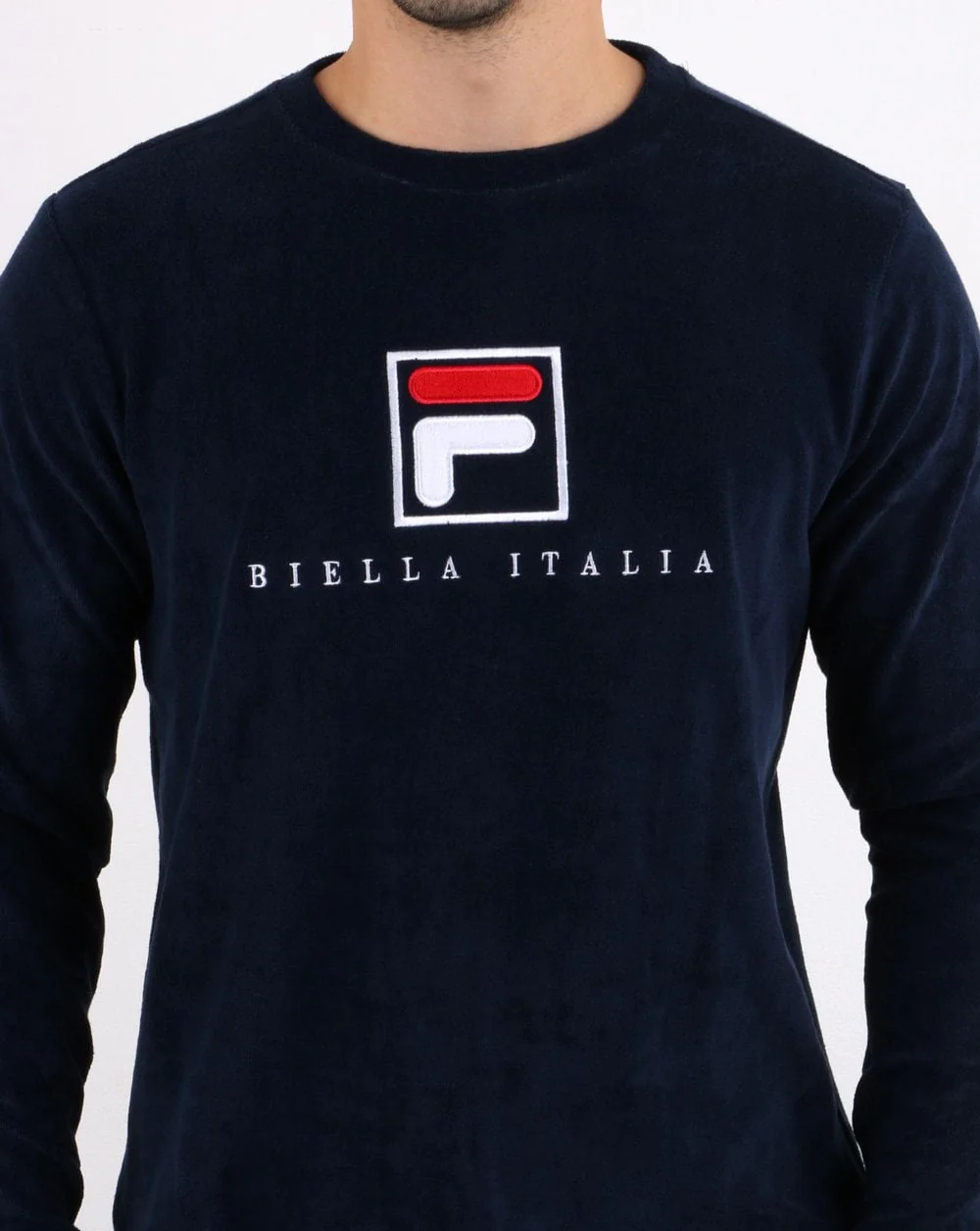 Fila Vintage Nicolo Towelling Sweatshirt Navy/white/red - Image 3