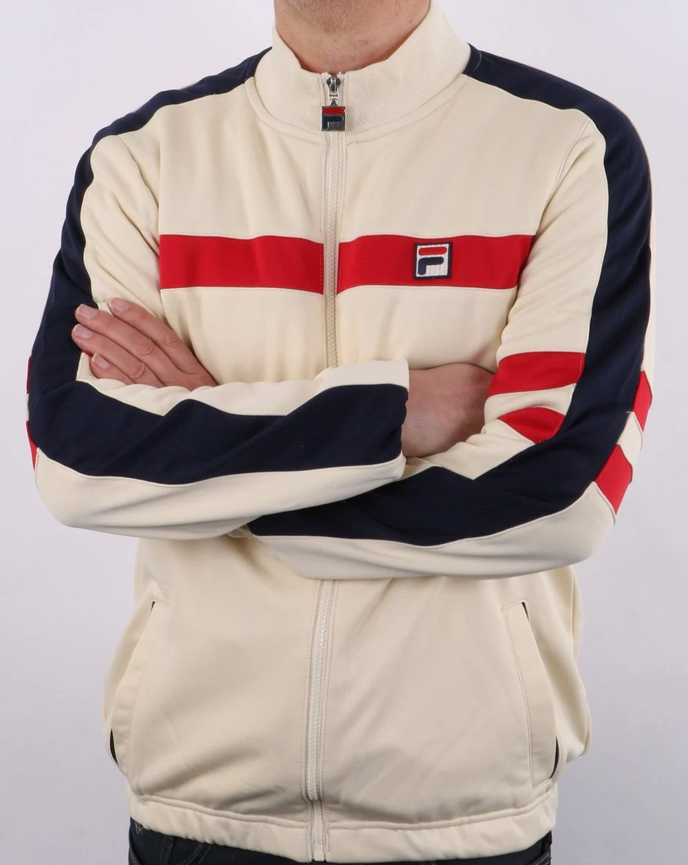 Fila Vintage Nunzio Funnel Track Top Cream - Image 2