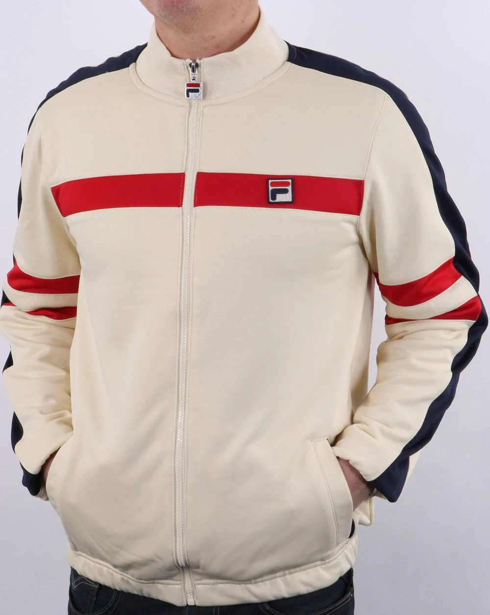 Fila Vintage Nunzio Funnel Track Top Cream - Image 3
