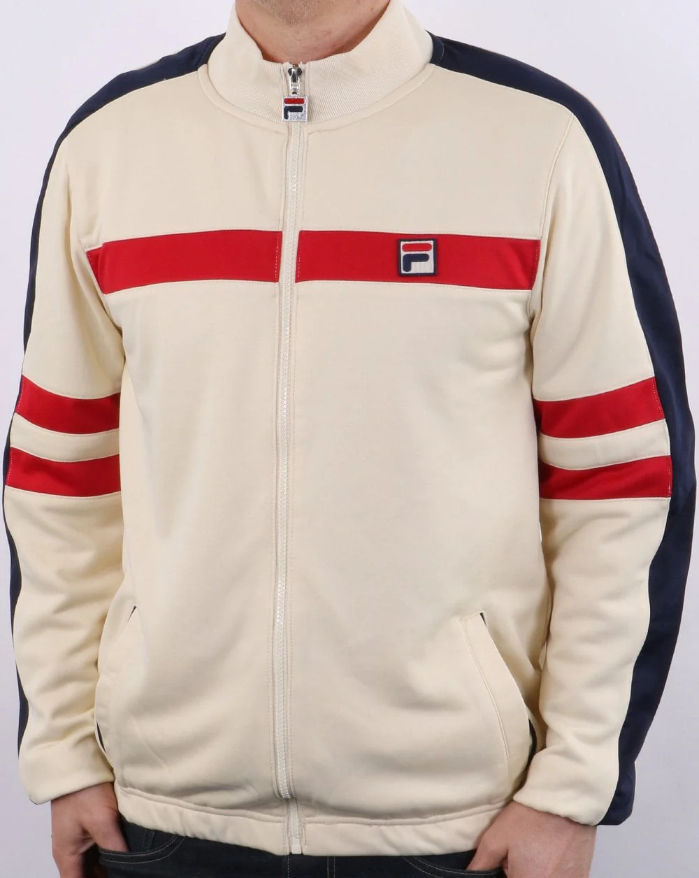 Fila Vintage Nunzio Funnel Track Top Cream - Image 4