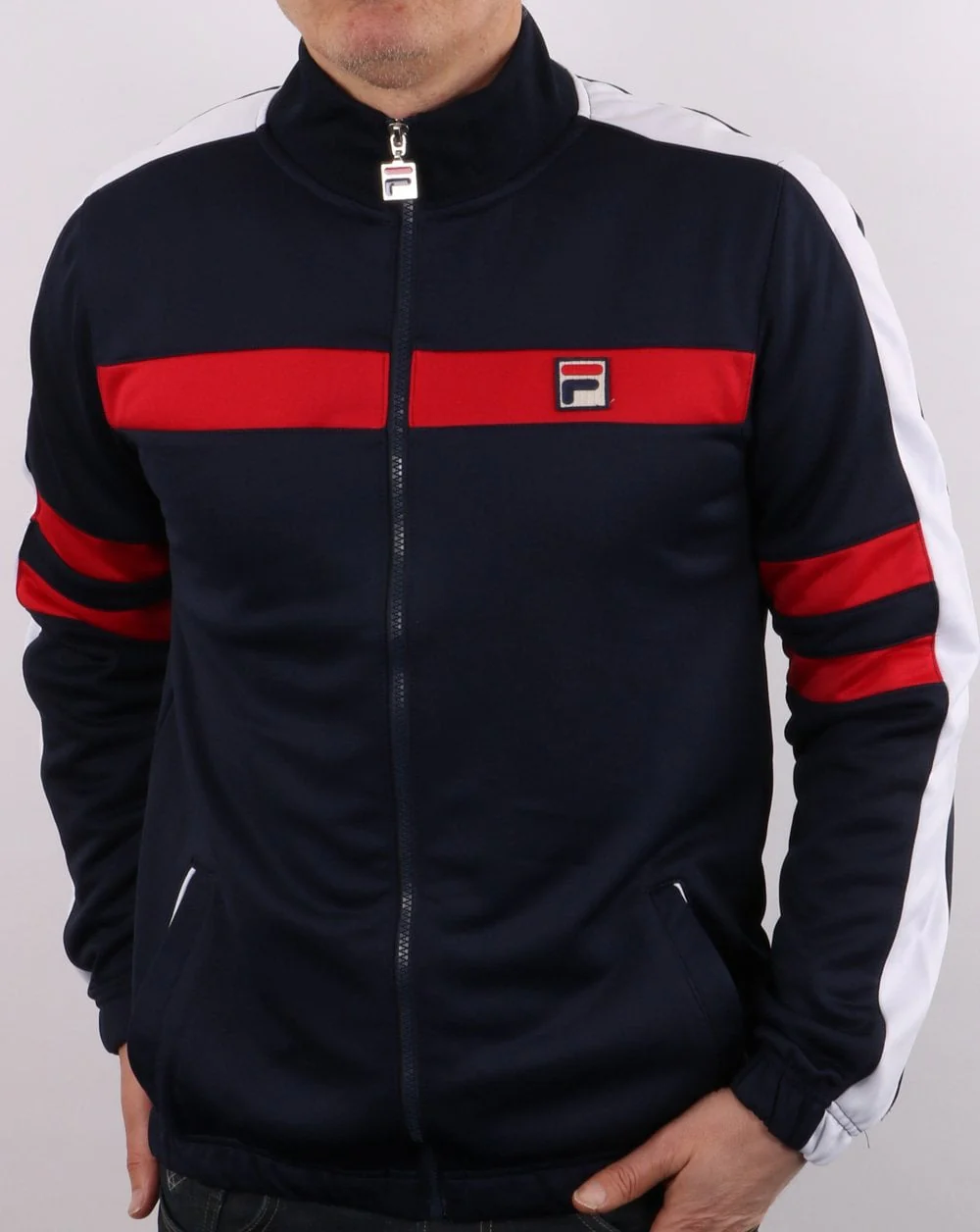 Fila Vintage Nunzio funnel Track Top Navy/Red