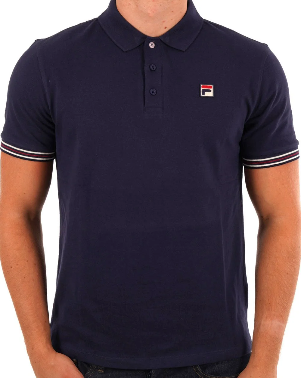 Fila Vintage Omari Polo Shirt Navy - Image 3