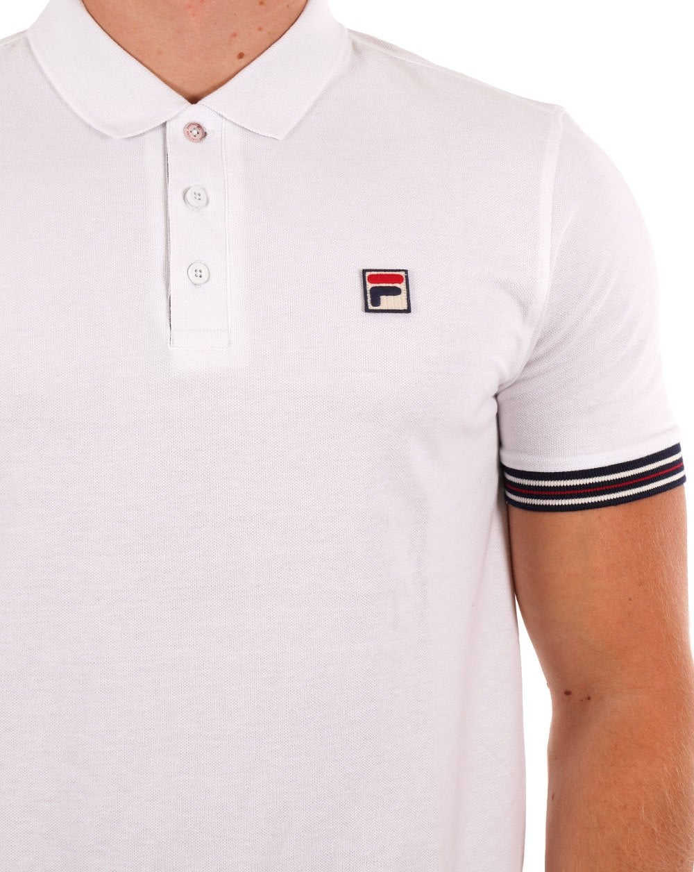 Fila Vintage Omari Polo Shirt White - Image 2