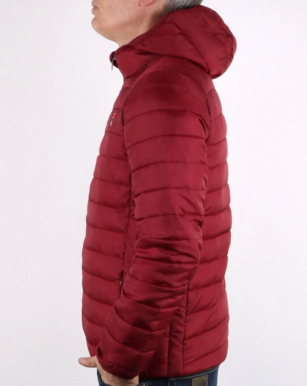 Fila Vintage Padded Puffer Jacket Burgundy - Image 3