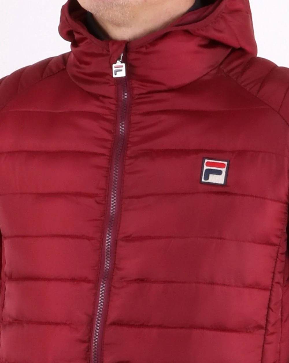 Fila Vintage Padded Puffer Jacket Burgundy - Image 4