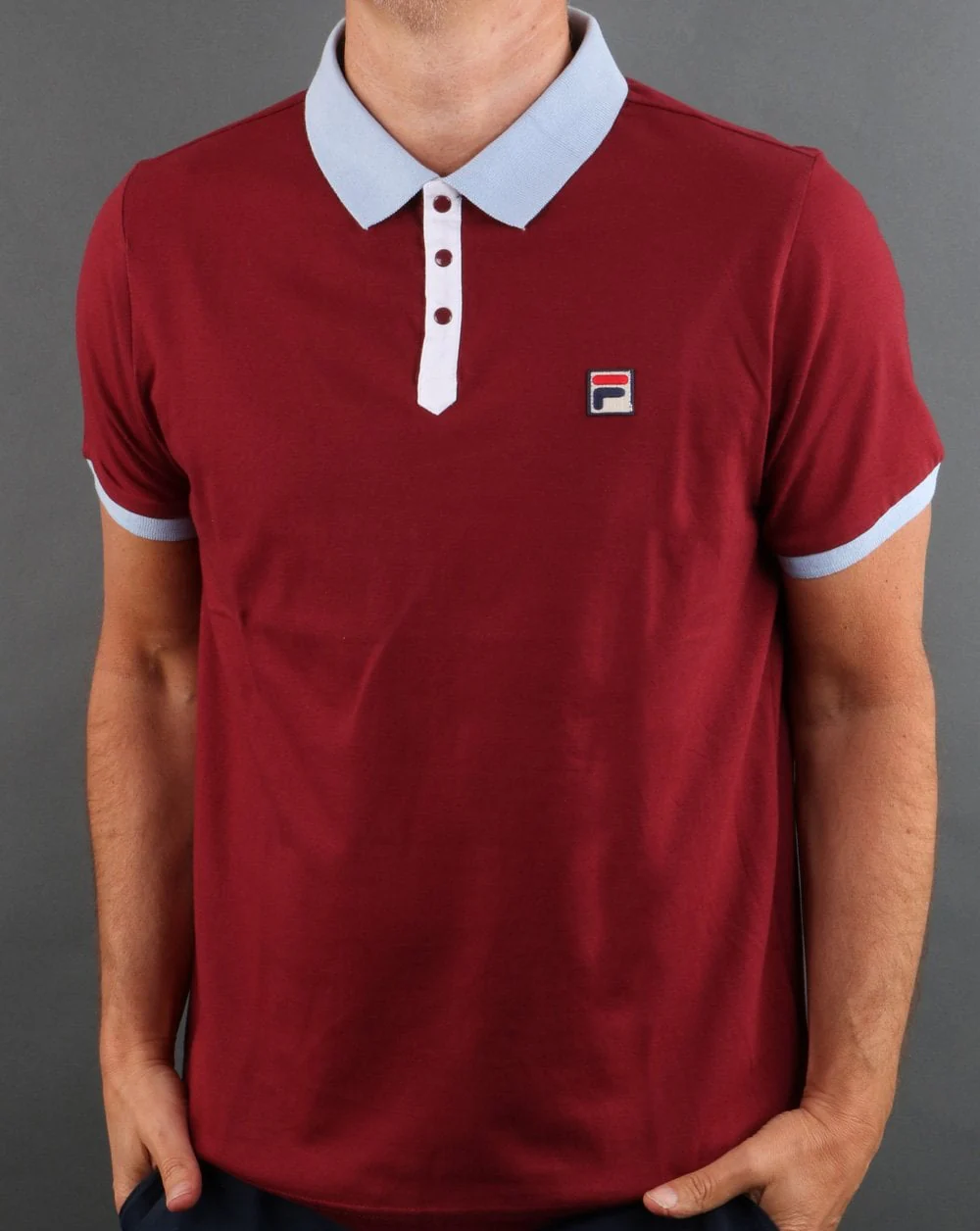 Fila Vintage Panatta Polo Shirt Claret - Image 3