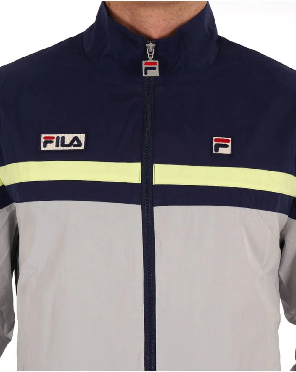 Fila Vintage Phillip Track Jacket Navy/Grey/Lime - Image 3