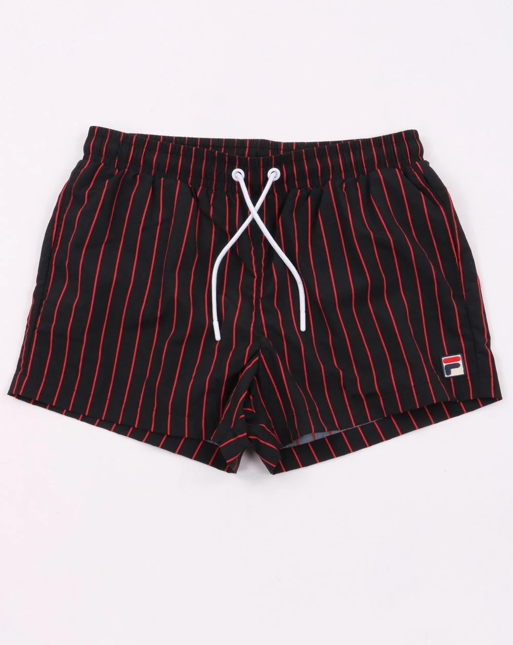 Fila Vintage Pinstripe Swim Shorts Black/Red