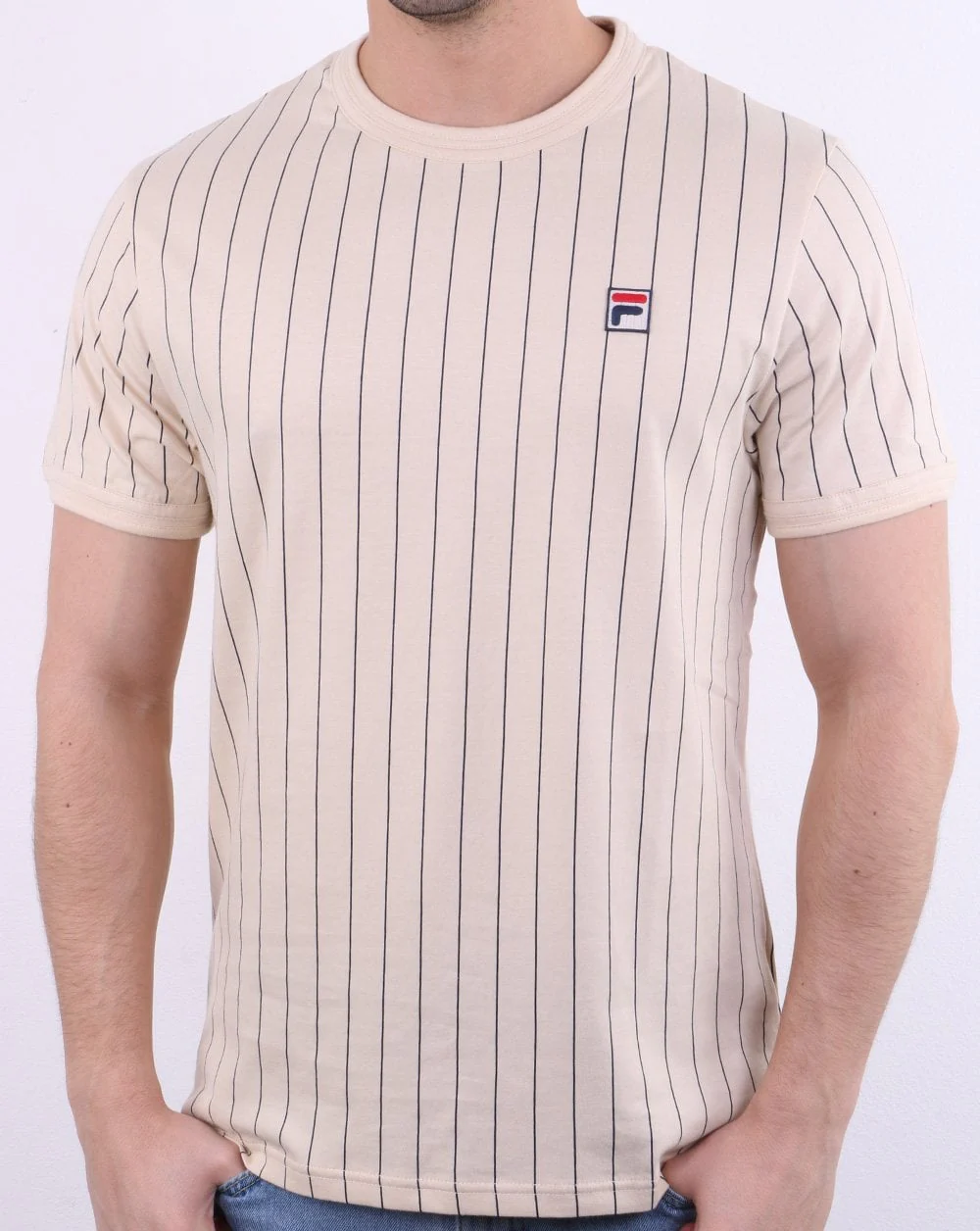 Fila Vintage Pinstripe T Shirt Ecru