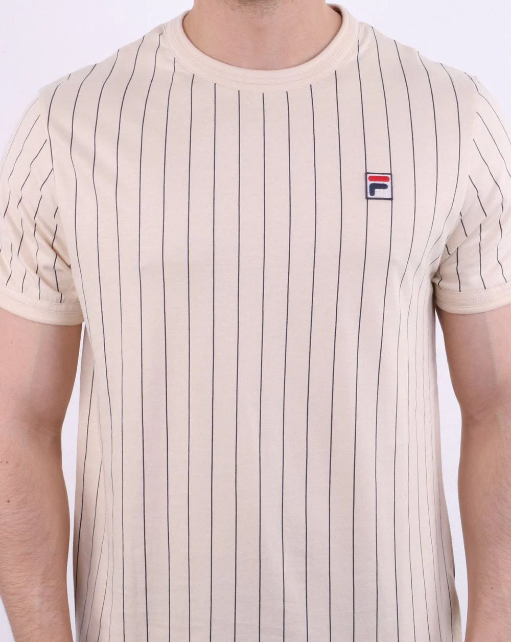 Fila Vintage Pinstripe T Shirt Ecru - Image 4