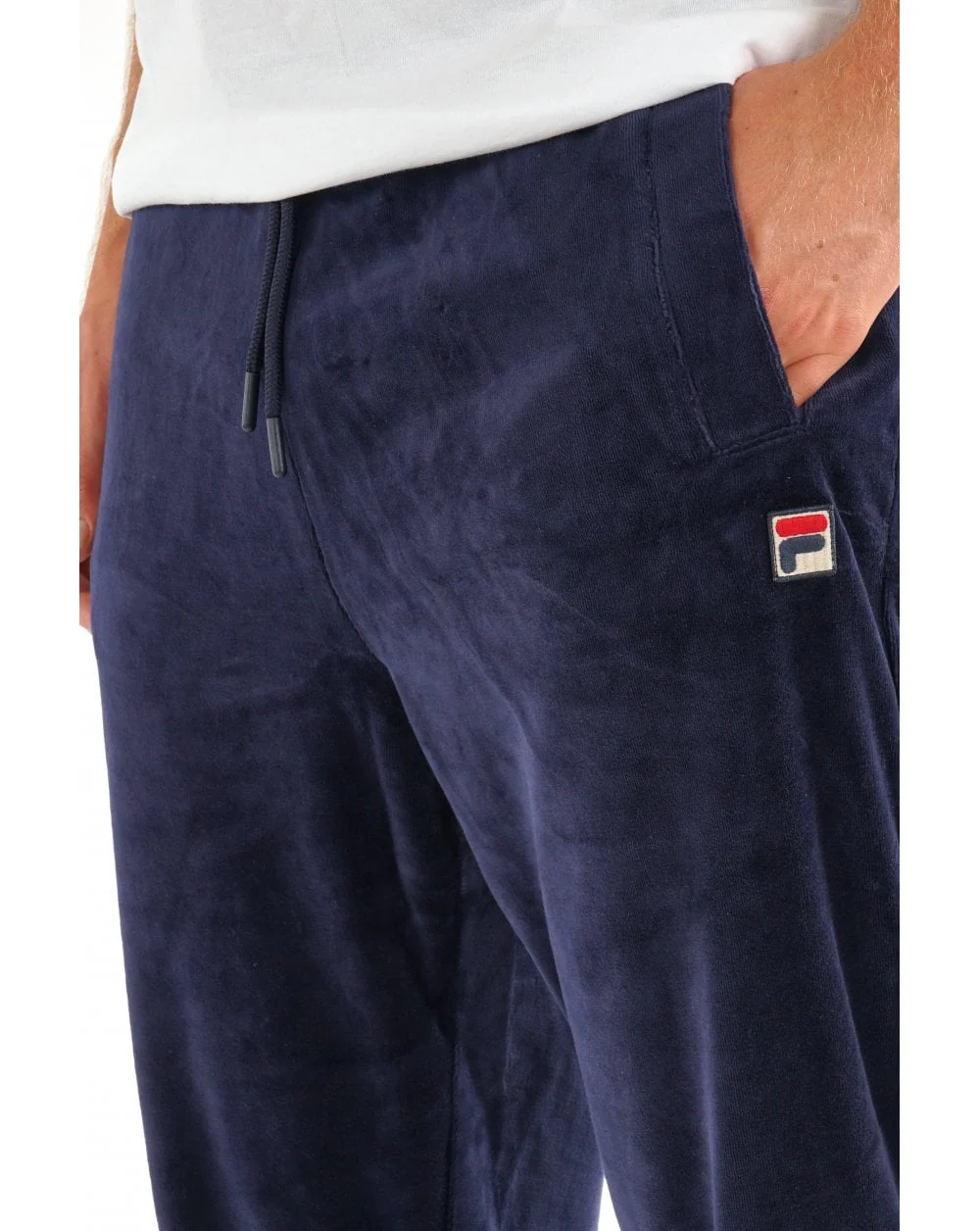 Fila Vintage Premium Velour Track Pants Navy - Image 2