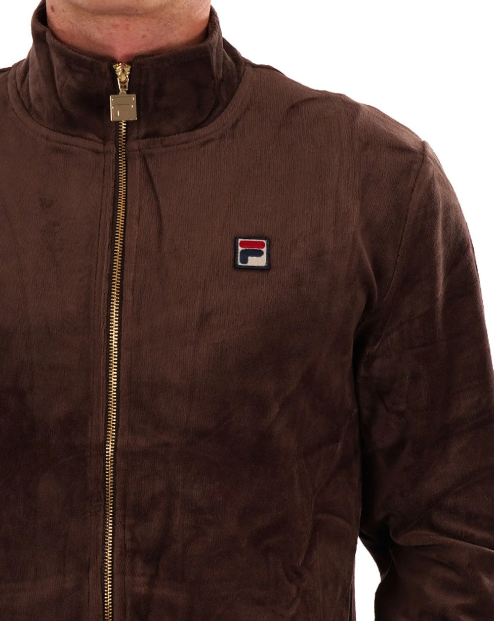 Fila Vintage Premium Velour Track Top Brown - Image 2