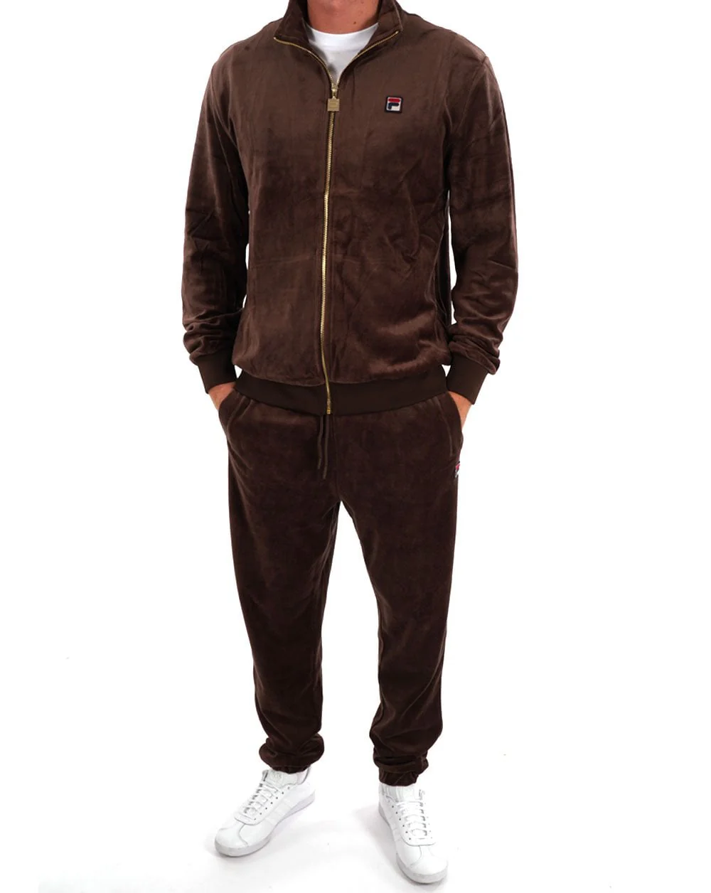 Fila Vintage Premium Velour Track Top Brown - Image 4