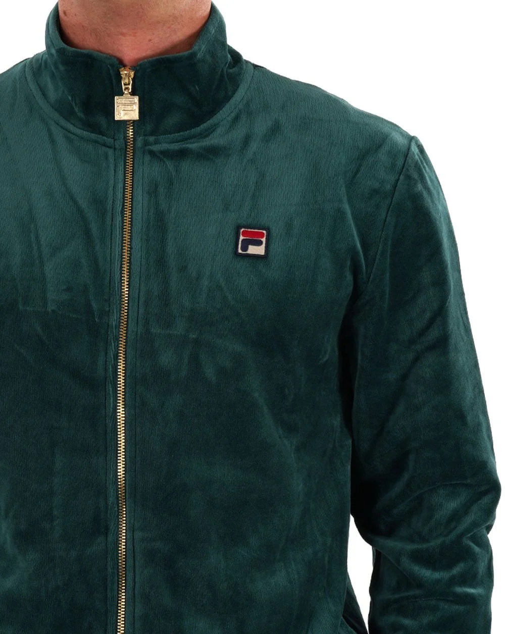 Fila Vintage Premium Velour Track Top Dk Green - Image 2