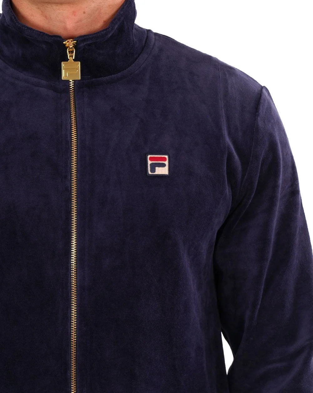 Fila Vintage Premium Velour Track Top Navy - Image 2
